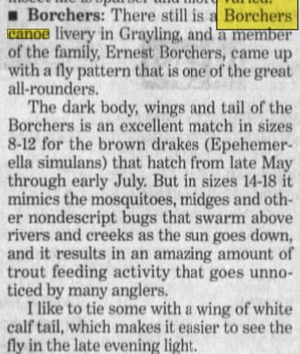 Borchers AuSable Canoe & Kayak - May 08 2003 Article (newer photo)